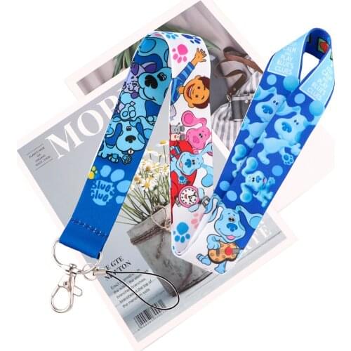 JY090 Cartoon Blue Dog Lanyard Card Holder Hanging Neck Phone Lanyard Badge Subway Accessory Card Holder