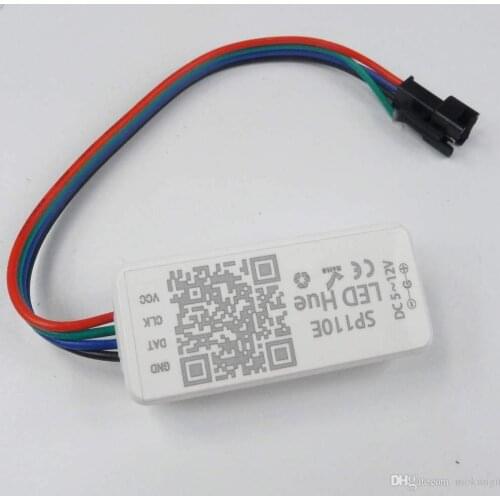 Fast 20pcs SP110E Pixel light Controller by smart phone APP Bluetooth-compatible For WS2812B SK6812 LPD8806 RGB/RGBW DC5-24V