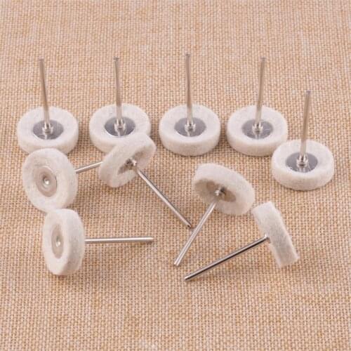 LETAOSK 10pcs 2.35mm Wool Polishing Brush Grinding Buffing Drill Grinder Wheel Brushes Felt Pad Dremel Accessories Rotary Tool