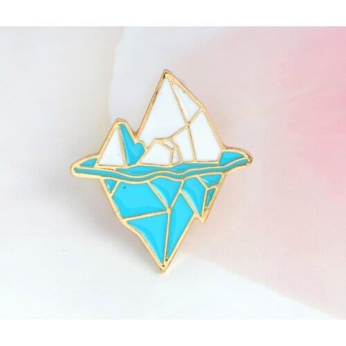 Cartoon Pin Antarctic Iceberg Iceland Snow Mountain Creative Brooches Enamel Badge Jacket Hat Backpack Accessories Friends Gifts