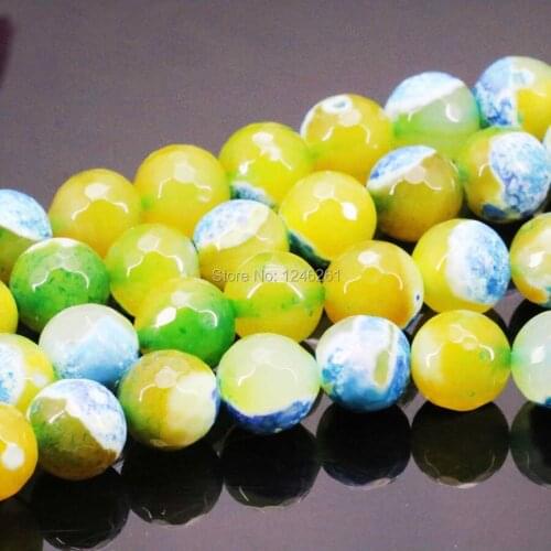6 8 10 12mm Yellow&Blue Multicolor Natural Onyx Beads Round DIY Loose Carnelian Accessory Parts 15inch Jewelry Making Design