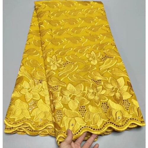 Party Q NEW African Net Lace Fabric 100% Cotton Punch Embroidery 2021 High Quality French Net Lace Fabric For Dress 5Yards