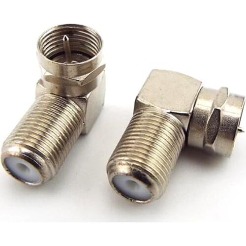 2/4/10pcs 90 Degree F-Type Male to Female Plug Connector TV Aerial Antenna Right Angle Adapter Plug To Socket Coax Cable