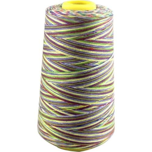 Industrial Sewing Thread Machine Polyester Rainbow Thread Embroidered Handwork Supplies 40S/2 3000Y/Spool Free Shipping