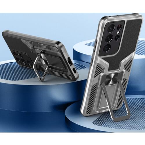Shockproof Armor Case For Samsung Galaxy S21 S20 Ultra Plus Note 20 A52 A72 5G With Ring Stand Holder Phone Silicone Full Covers