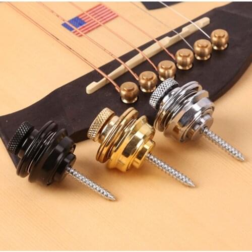 Acoustic Guitar Strap End Screw Pin Guitar Shoulder Belt Non-slip Metal Button Block