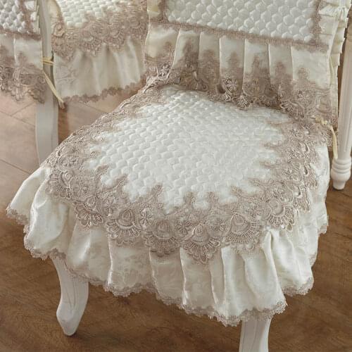 Luxury European dining table chair cover embroidery chair covers living room home seat mat chair backrest cover pastoral set