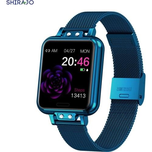 SHIRAJO Smart Watch Women Stainless Steel IPS Screen Smartwatch with Heart Rate Blood Pressure, Female Health, and Notifications