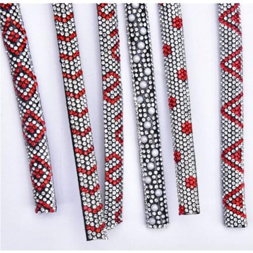 5 Yard Rhinestone Semicircular Tube 9Mm Wide Glass Drill Covered Cotton Rope 3D Diamond Trim Alphabet Plum Pattern Diy Shoe Hair