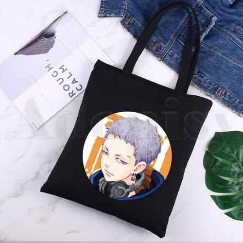 Tokyo Revengers Hanagaki Takemichi Ken Ryuguji Large Capacity Storage Handbag Shoulder Bag Tote Reusable Student Bookbag