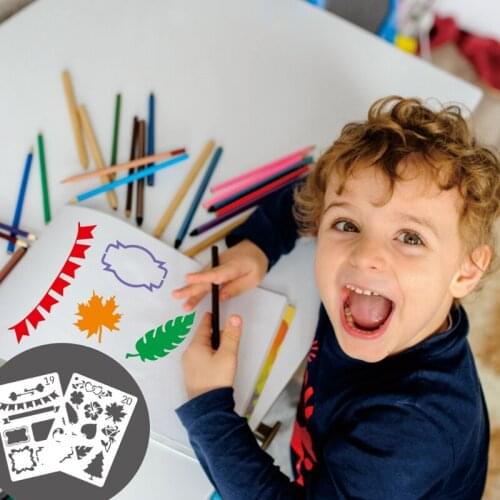 24 Pack Journal Planner Stencils, Reusable Bullet Stencils Set for A5 Notebook & Most Journals, Includes Letter Stencil