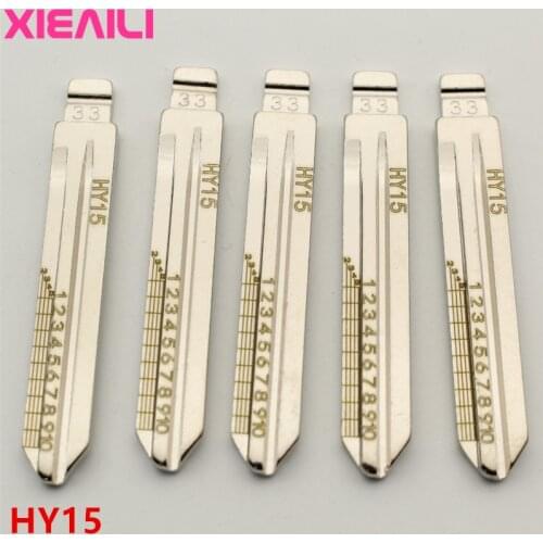 XIEAILI 50Pcs NO.33 HY15 Engraved Line Key Blade Scale Shearing Teeth Uncut Key Blade For Hyundai Sonata NF For Kia K2 S310