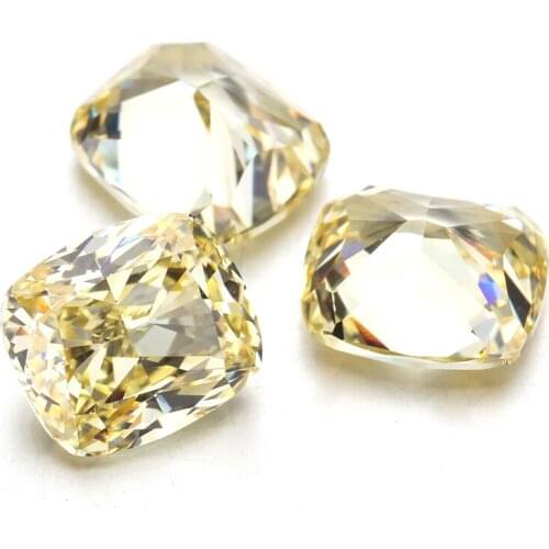 YOUCHENG Fat Square, Goose Yellow, The Manufacturer Provides A-AAAAA White MS American Material Cubic Zirconia (1pcs)