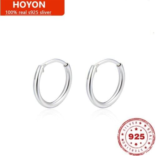 Elegant S925 Sterling Silver Hoop Earring For Women Pure Silver Fashion Simple Ladies Stud Earring Wedding Birthday Fine Jewelry