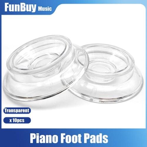 10pcs Piano Caster Cups Acrylic Transparent Cup Grand Piano Mats Piano Foot Pads Anti-Skid Pads Drop shipping