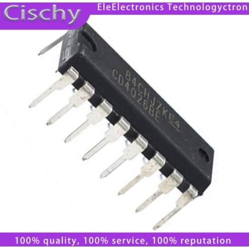 10pcs CD4026 CD4026BE 4026 IC CMOS Counters Decade/Divider DIP-16 In Stock