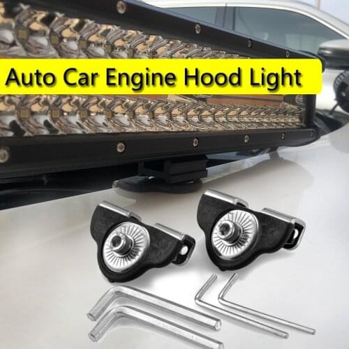 2X/Pair Engine Hood Car Light Bracket Universal Metal Car Led Offroad SUV Truck Engine Cover Work Lamp Clip Mount Holder Clamp