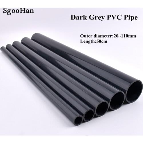 2pcs Dark Grey O.D 20~225mm UPVC Pipe Aquarium Fish Tank Water Tube Home DIY Watering Accessories Hydroponic Planting Frame Tube
