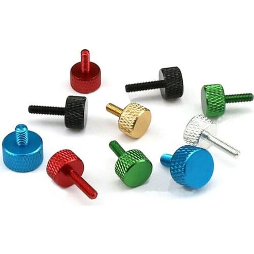 20pcs Aluminum Alloy Knurled Thumb Screws M3 M4 Multicolour Hand Twist Screws TL 6-16mm Chassis Modification DIY Screw