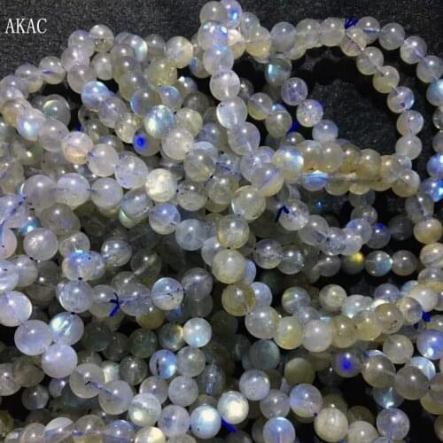 3bracelets Approx7.3-7.8mm AKAC 100% natural labradorite bracelet wholesale