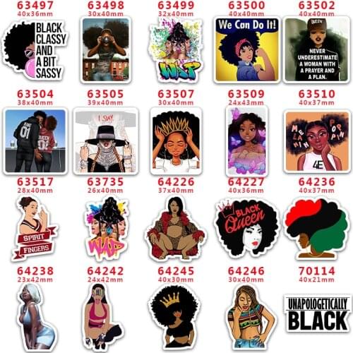 30pcs/lot Free Shipping Flat Resins Black Girl Boss Planar Resin For Hair Bow Characters PR63497