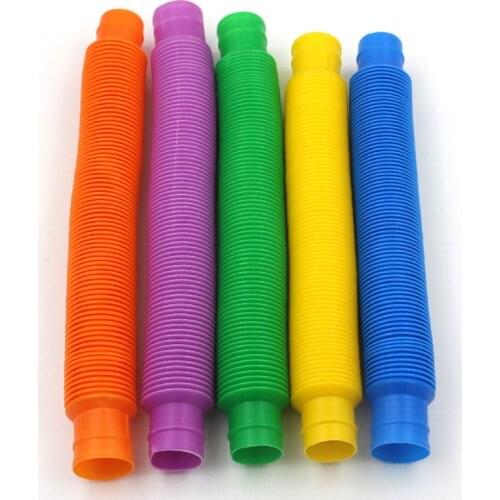 4 PCS Colorful Plastic Pop Tube Coil Children Creative Magical Toys Circle Funny Toys Early Development Educational Folding Toy