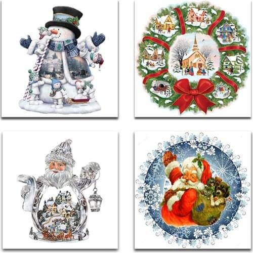 Christmas 5D Diy Diamond Painting Santa Claus Tree Elk Full SquareE Diamond Embroidery Cross Stitch Xmas Decor For Home DM2020