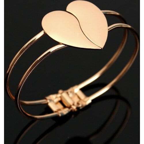 Erkek Bileklik Pulseira Masculina 2021 New Sale Bracelet Bileklik Shiny Heart-shaped Frosted Double Female Cheap Heart Classic