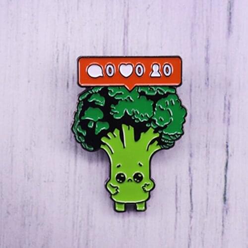 Broccoli brooch pin vegetable enamel pin Vegetarian lovers gift