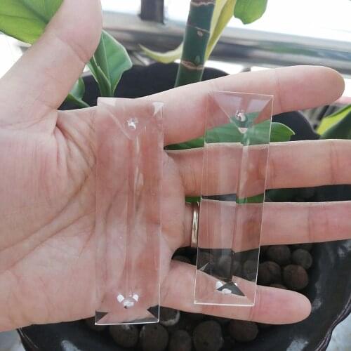 Camal 2pcs 76mm 3'' Triangle Strip Crystal Pendant Prism Lamp Lighting Hanging Chandelier Suncatcher Wedding Party Parts DIY