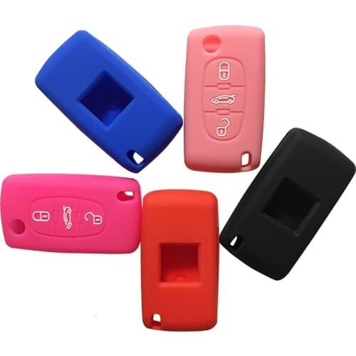 Case Car Key Cover Protect Silicone Rubber C-Triomphe Xsara For Peugeot 307 308 407 207 SW Berlingo For Citrien C3 C4 Picasso