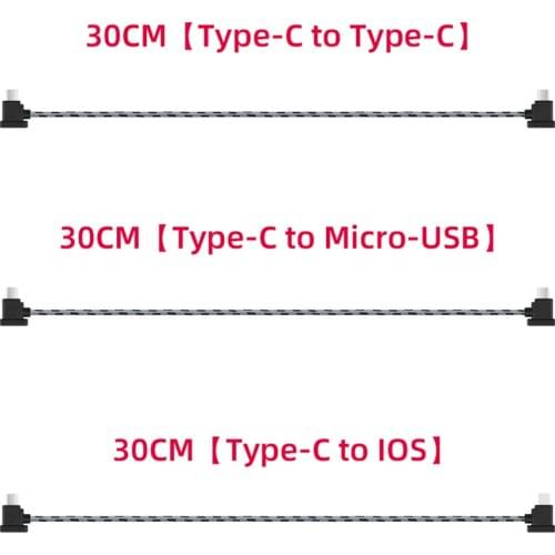 Remote Controller Cable for DJI Mini 2 Mavic Air 2 Nylon Braided Phone Tablet OTG Data Cord for DJI Pocket 2 OSMO Pocket Camera