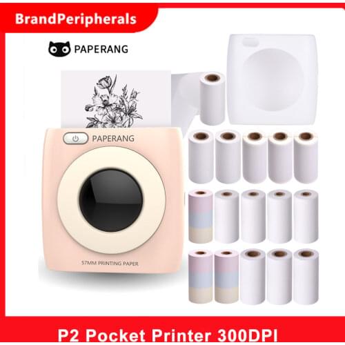 PAPERANG P2 Pocket Printer BT Wireless Printer Thermal Printer 300dpi for Photo Picture Receipt Memo Note Label Sticker