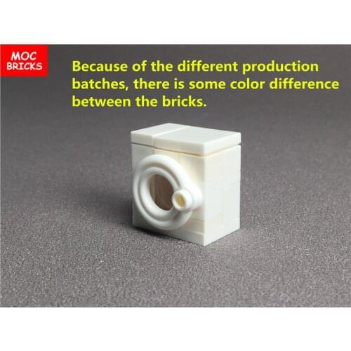 MOC Bricks DIY MOC White Washing machine Set family action figure electric equipment toys building Blocks kids Dolls Gifts