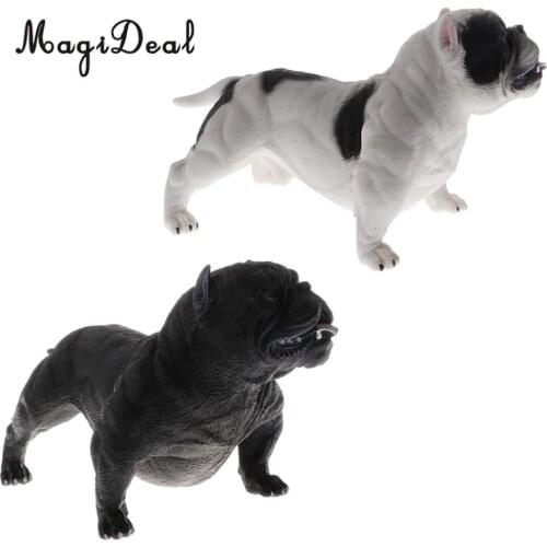 MagiDeal American Plastic Pitbull Cur Bully Dog Guard Animal Model Figurine Toy Shelf Display Table Top