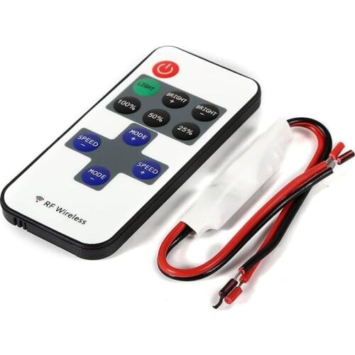 1pc Mini Led Remote Controller DC5~24V Waterproof Dimmer With Remote Control RF Wireless RF11 Key Controller In-line LED Light