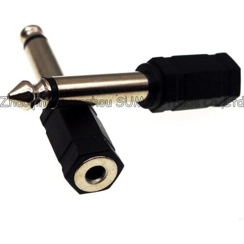 6.35mm to 3.5mm mono audio plug adapter,1/4" jack to 1/8" jack converter,3.5mm jack to 6.35mm Plug Studio Flash PC Sync Adapter