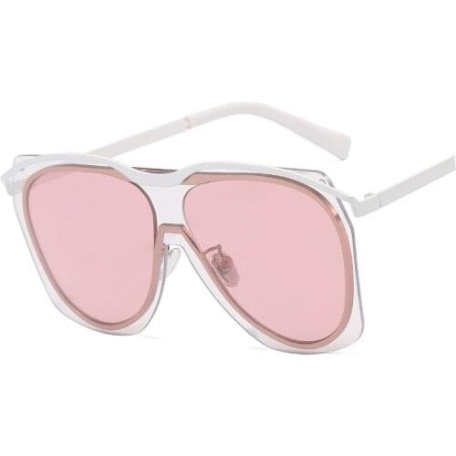 Veshion One Lens Personality Big Frame Sunglasses Men Women Fashion Shades UV400 Vintage Glasses