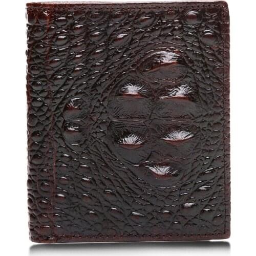 New Arrivals Cowhide Leather Crocodile Pattern Men Wallets 2021 Hot Brand Designer Short Vintage Style Mens Purses Best Price