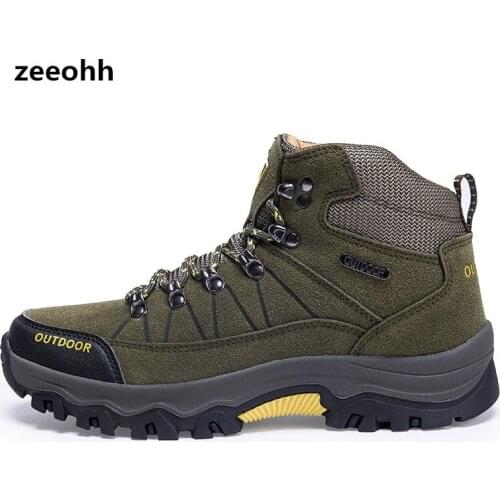 Men Hiking shoes Waterproof Comfortable Breathable Outdoor Climbing Boots Male Slip-resistant anti-wear Classical Footwear