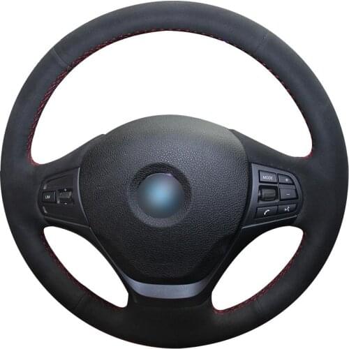Non-slip Durable Black Suede Car Steering Wheel Cover For Bmw F30 316i 320i 328i