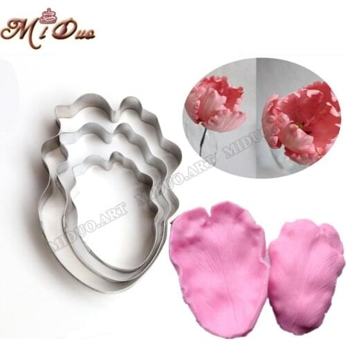 New Arrival Iris Double Side Veiners and Cutters Mould Parrot Tulips Petal Silicone Veiner Flower Veiner and Cutter