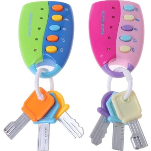 Puzzle music car key toy colorful flash music smart remote control several car sounds pretend to play baby toys