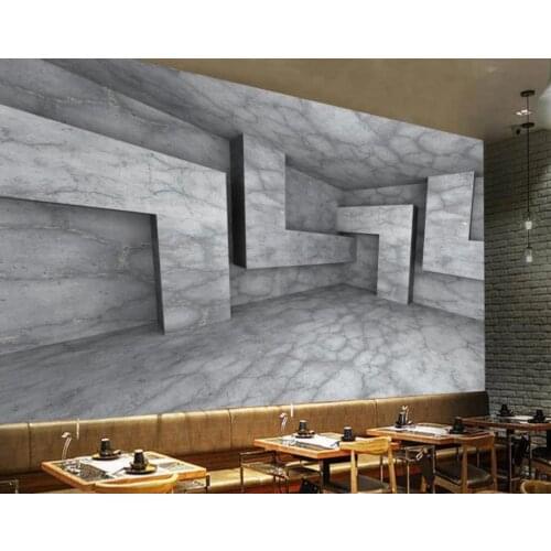 Custom photo wallpaper Geometric TV background wall of gray cement wall modern wallpaper for living room