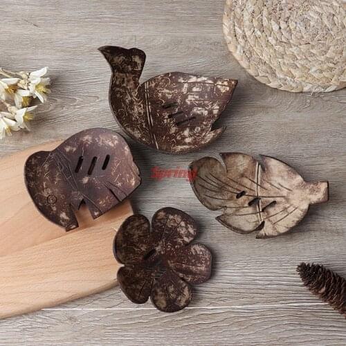 - Hot Leaf Shape Wooden Box Bathroom Soap Holder Dish Storage Plate Tray Bathroom Soap Holder Case Bathroom Supplies Gadgets