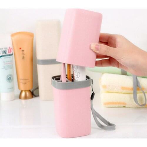 Portable Pure Color Travel Case Toothpaste Box Toothbrush Holder/Cup/Mug Clean Storage Box Traveling Bathroom Accessaries
