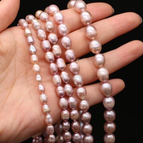 AA Freshwater Pearl Rice-shaped Loose Beads 36cm Natural Pearls for Jewelry Making DIY Craft Necklace Bracelet Accessories Gift