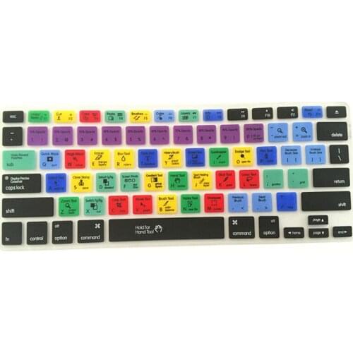 Adobe Photoshop Keyboard Shortcut Design Functional Silicone Cover For Macbook Pro Air 13 15 17 Protector Sticker