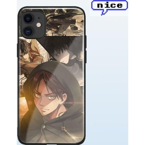 Yeager Eren Shingeki no Kyojin Anime cover FOR iPhone SE 6s 7 8 x xr xs 11 pro max Samsung s note 10 plus glass phone case shell