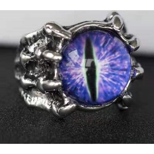 Domineering Mens Devil Eye Rings Gothic Punk Style Dragon Claw Finger Ring Open Adjustable Ring Unisex Jewelry Accessories